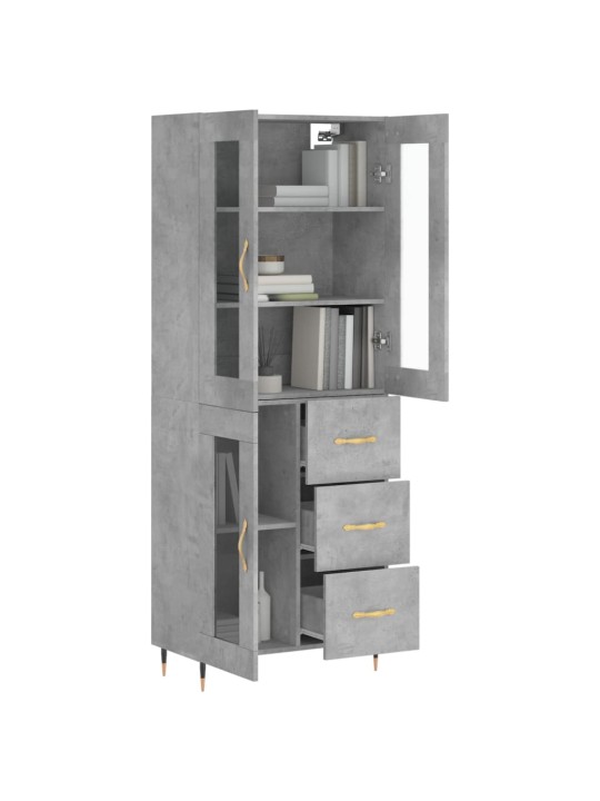Skříň highboard betonově šedá 69,5x34x180 cm kompozitní dřevo
