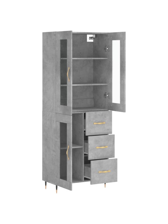 Skříň highboard betonově šedá 69,5x34x180 cm kompozitní dřevo