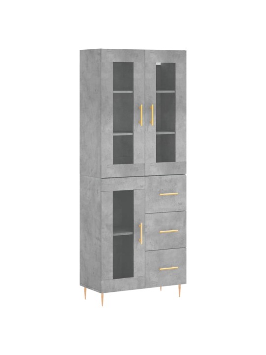 Skříň highboard betonově šedá 69,5x34x180 cm kompozitní dřevo