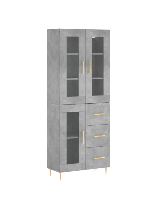 Skříň highboard betonově šedá 69,5x34x180 cm kompozitní dřevo