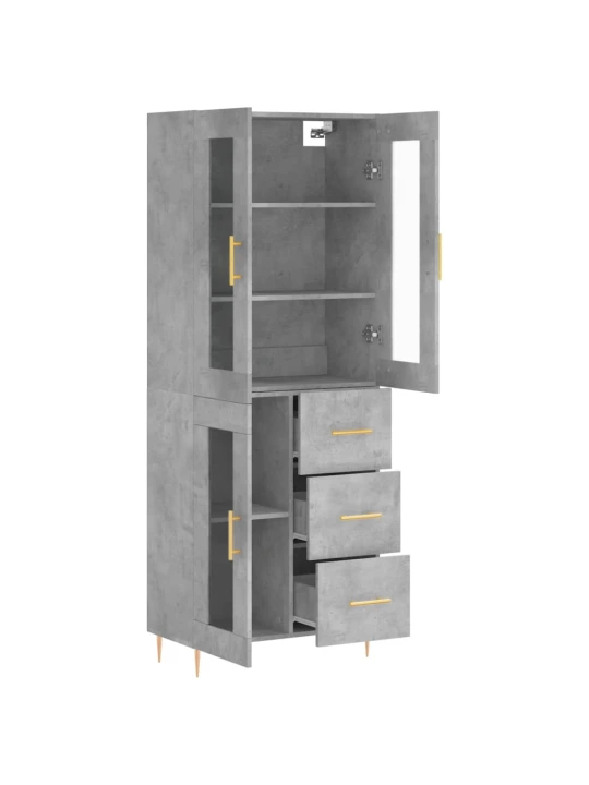 Skříň highboard betonově šedá 69,5x34x180 cm kompozitní dřevo