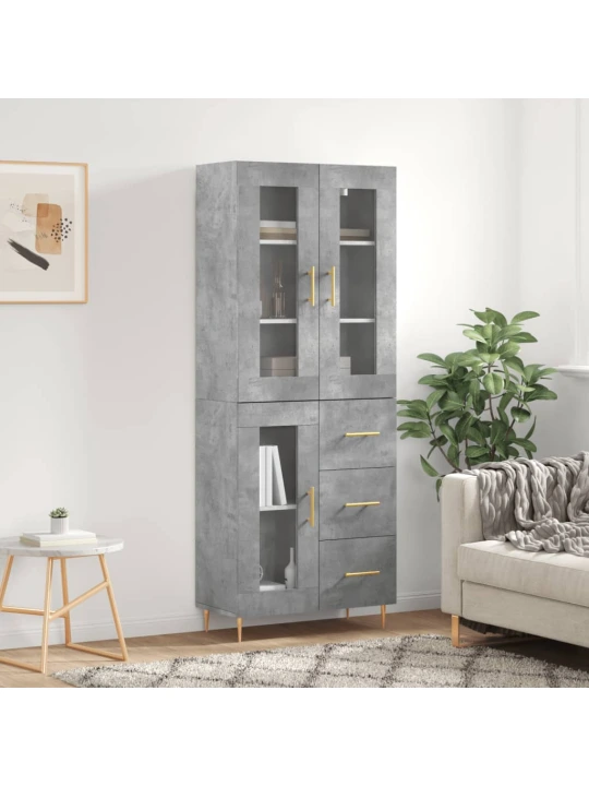 Skříň highboard betonově šedá 69,5x34x180 cm kompozitní dřevo
