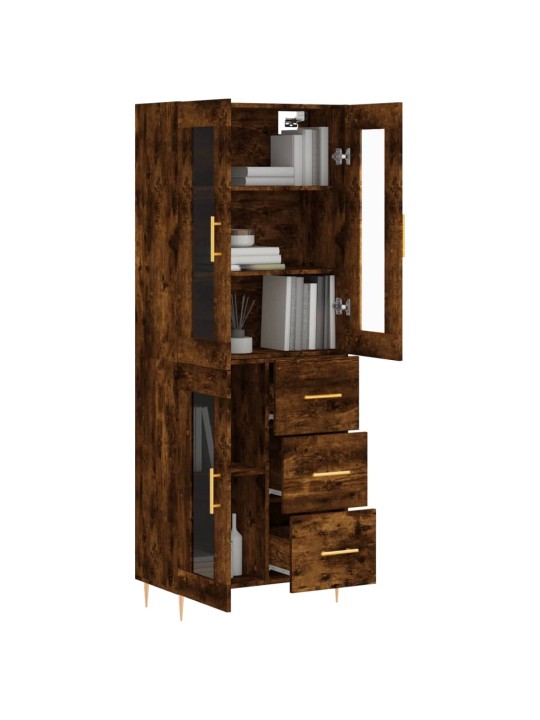 Skříň highboard kouřový dub 69,5 x 34 x 180 cm kompozitní dřevo