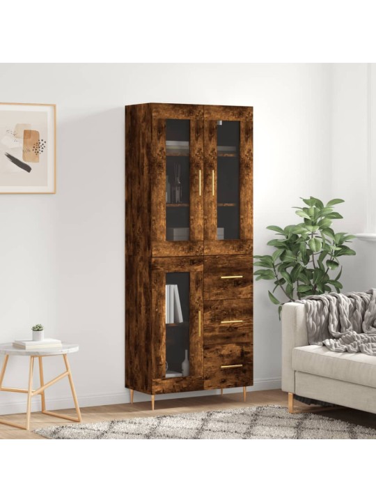 Skříň highboard kouřový dub 69,5 x 34 x 180 cm kompozitní dřevo