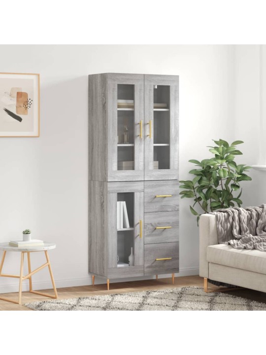 Skříň highboard šedá sonoma 69,5 x 34 x 180 cm kompozitní dřevo
