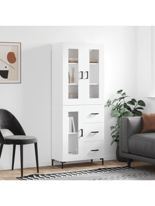 Skříň highboard bílá 69,5 x 34 x 180 cm kompozitní dřevo