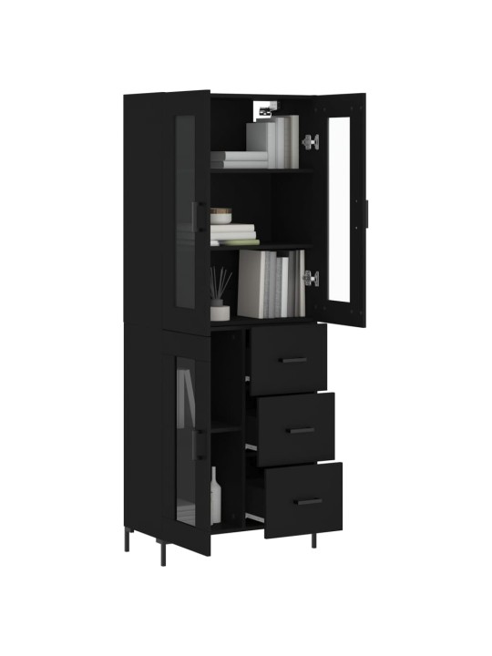 Skříň highboard černá 69,5 x 34 x 180 cm kompozitní dřevo