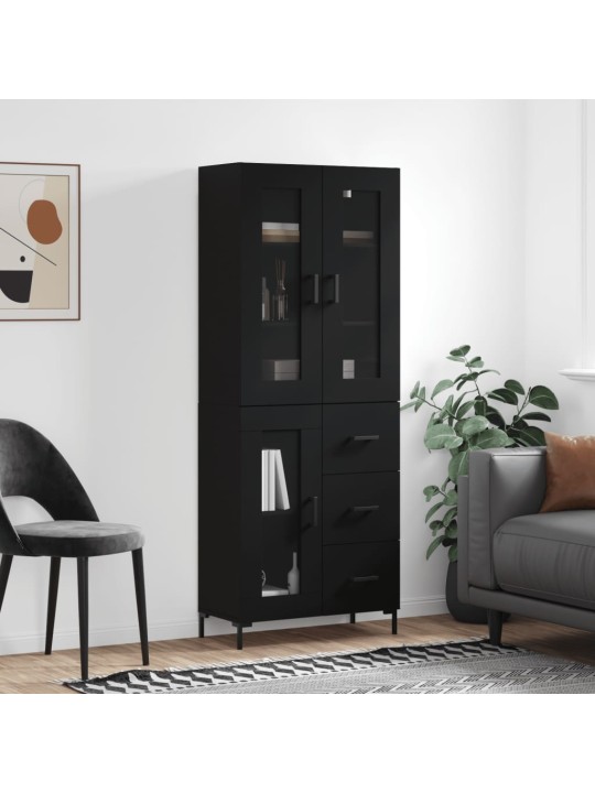 Skříň highboard černá 69,5 x 34 x 180 cm kompozitní dřevo