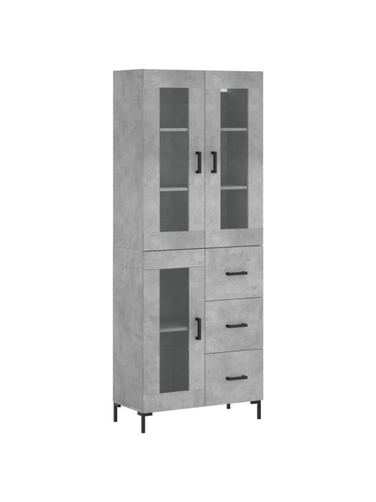 Skříň highboard betonově šedá 69,5x34x180 cm kompozitní dřevo