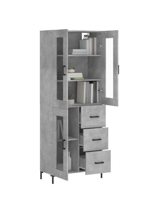 Skříň highboard betonově šedá 69,5x34x180 cm kompozitní dřevo