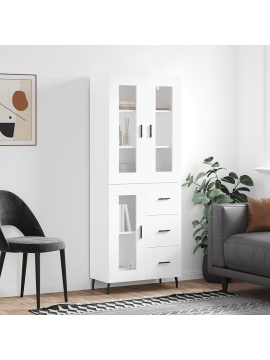 Skříň highboard bílá 69,5 x 34 x 180 cm kompozitní dřevo