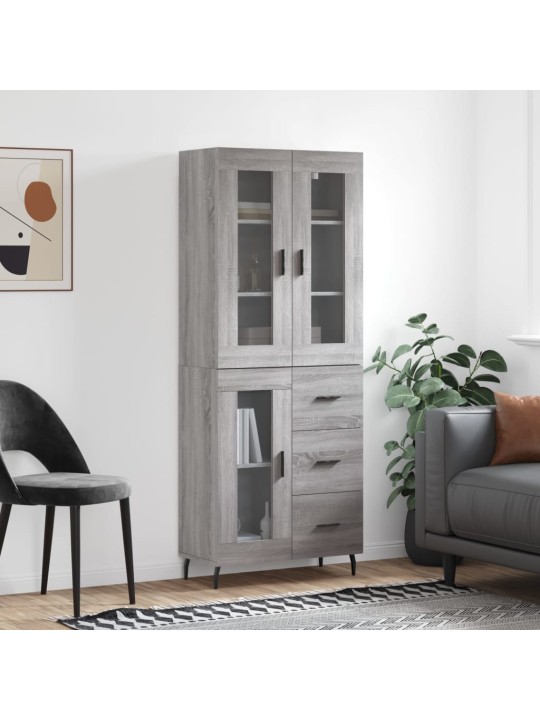Skříň highboard šedá sonoma 69,5 x 34 x 180 cm kompozitní dřevo