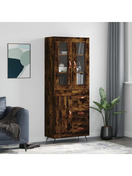 Skříň highboard kouřový dub 69,5 x 34 x 180 cm kompozitní dřevo