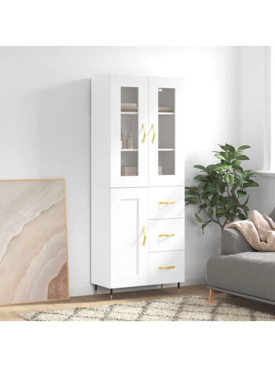 Skříň highboard bílá 69,5 x 34 x 180 cm kompozitní dřevo