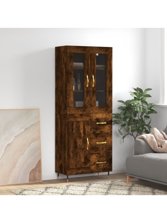Skříň highboard kouřový dub 69,5 x 34 x 180 cm kompozitní dřevo