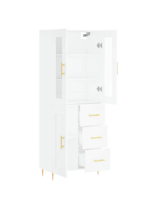 Skříň highboard bílá 69,5 x 34 x 180 cm kompozitní dřevo