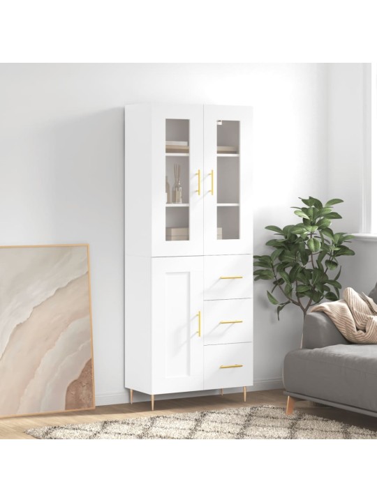 Skříň highboard bílá 69,5 x 34 x 180 cm kompozitní dřevo