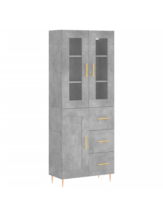 Skříň highboard betonově šedá 69,5x34x180 cm kompozitní dřevo