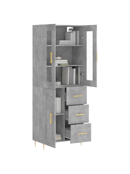 Skříň highboard betonově šedá 69,5x34x180 cm kompozitní dřevo