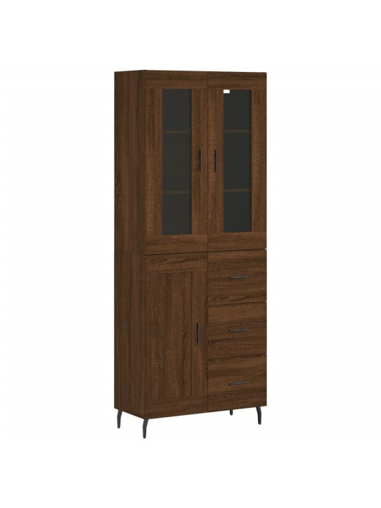 Skříň highboard hnědý dub 69,5 x 34 x 180 cm kompozitní dřevo