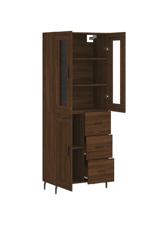 Skříň highboard hnědý dub 69,5 x 34 x 180 cm kompozitní dřevo
