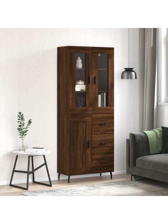 Skříň highboard hnědý dub 69,5 x 34 x 180 cm kompozitní dřevo