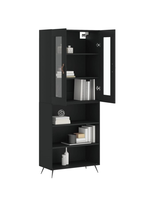 Skříň highboard černá 69,5 x 34 x 180 cm kompozitní dřevo
