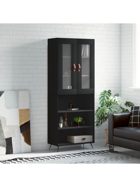 Skříň highboard černá 69,5 x 34 x 180 cm kompozitní dřevo