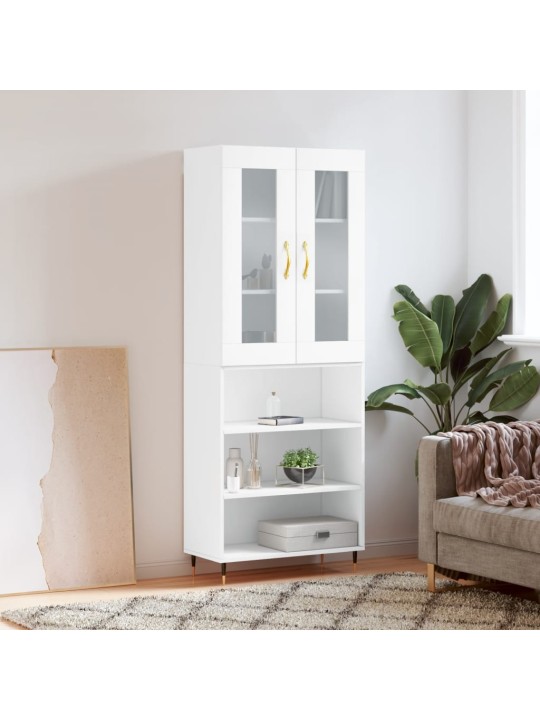 Skříň highboard bílá 69,5 x 34 x 180 cm kompozitní dřevo
