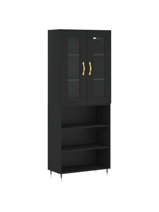 Skříň highboard černá 69,5 x 34 x 180 cm kompozitní dřevo
