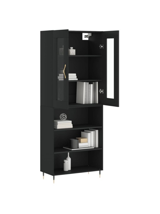 Skříň highboard černá 69,5 x 34 x 180 cm kompozitní dřevo