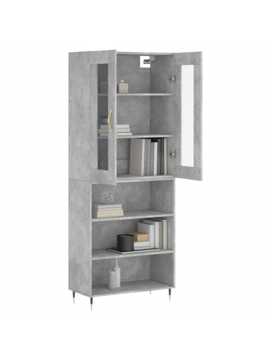 Skříň highboard betonově šedá 69,5x34x180 cm kompozitní dřevo