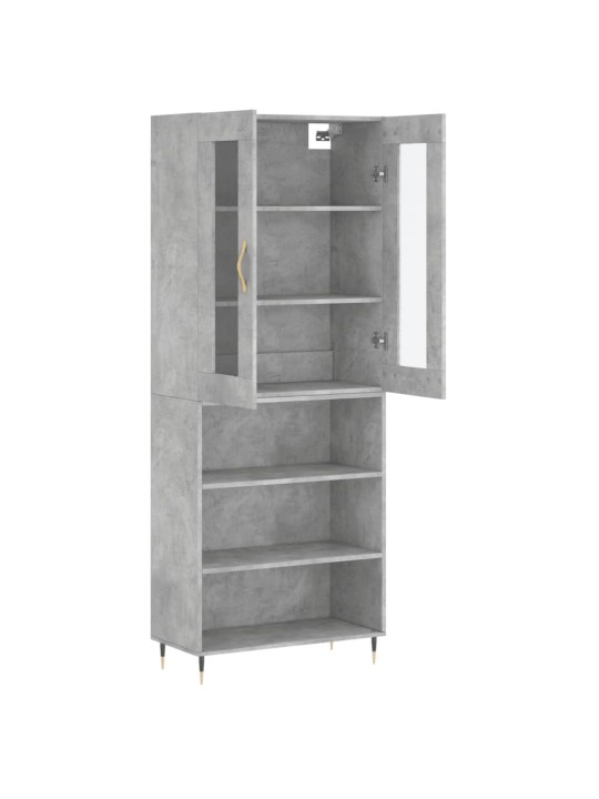 Skříň highboard betonově šedá 69,5x34x180 cm kompozitní dřevo