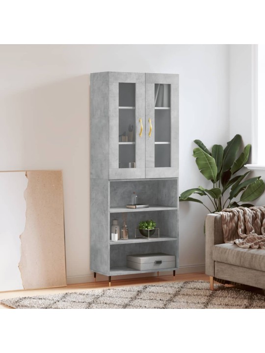 Skříň highboard betonově šedá 69,5x34x180 cm kompozitní dřevo