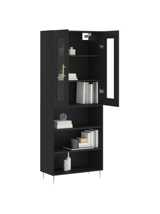 Skříň highboard černá 69,5 x 34 x 180 cm kompozitní dřevo