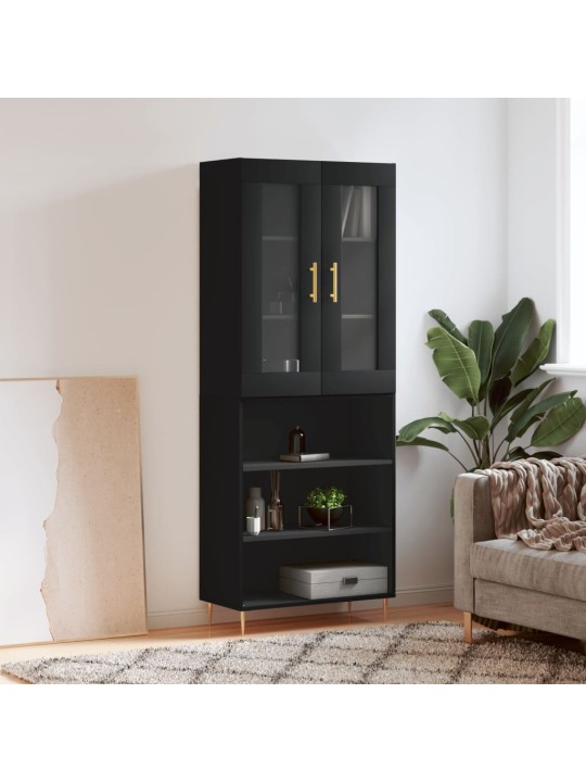 Skříň highboard černá 69,5 x 34 x 180 cm kompozitní dřevo