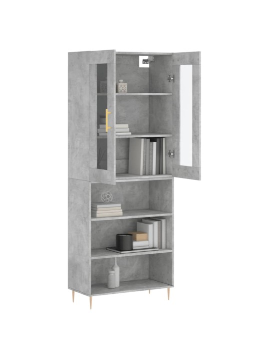 Skříň highboard betonově šedá 69,5x34x180 cm kompozitní dřevo