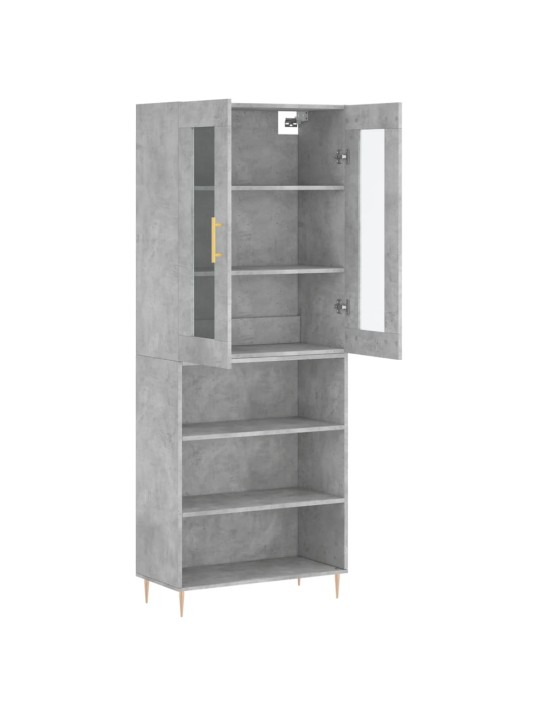 Skříň highboard betonově šedá 69,5x34x180 cm kompozitní dřevo