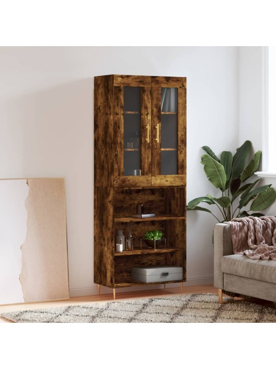 Skříň highboard kouřový dub 69,5 x 34 x 180 cm kompozitní dřevo