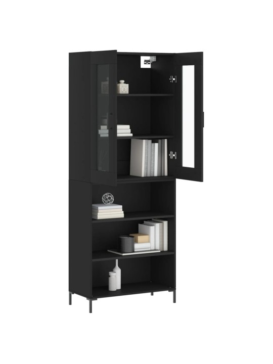 Skříň highboard černá 69,5 x 34 x 180 cm kompozitní dřevo