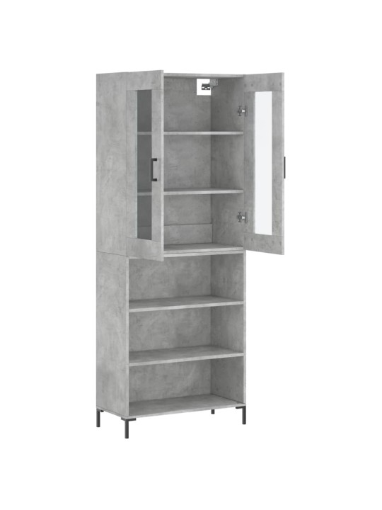 Skříň highboard betonově šedá 69,5x34x180 cm kompozitní dřevo