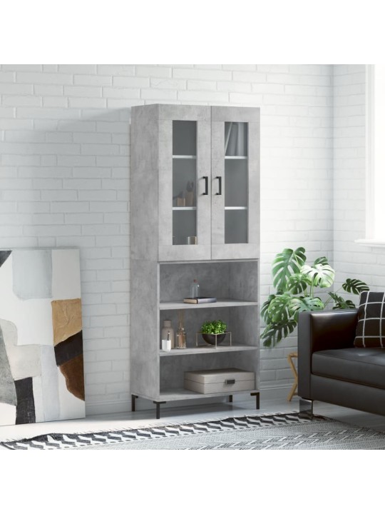 Skříň highboard betonově šedá 69,5x34x180 cm kompozitní dřevo