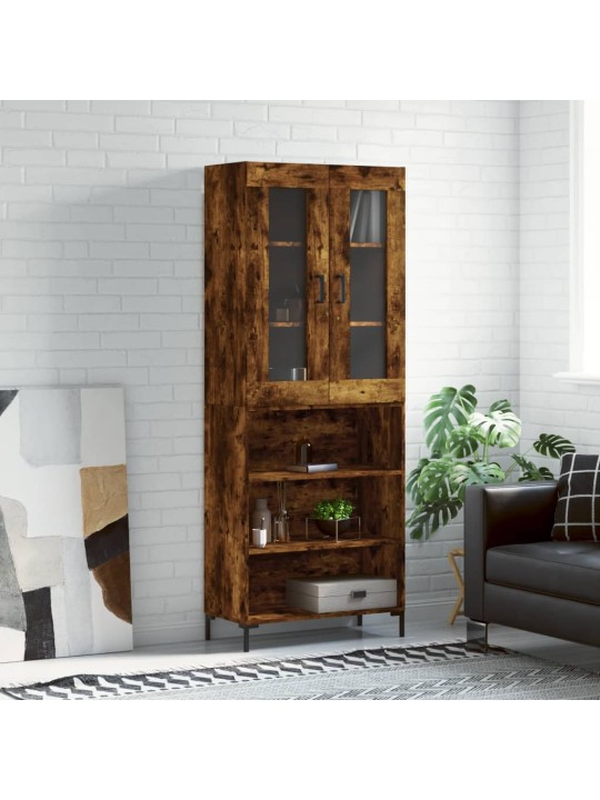 Skříň highboard kouřový dub 69,5 x 34 x 180 cm kompozitní dřevo
