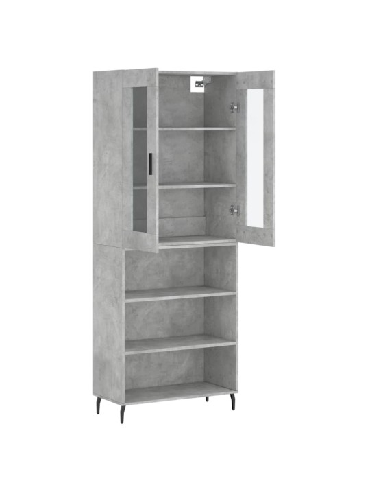 Skříň highboard betonově šedá 69,5x34x180 cm kompozitní dřevo