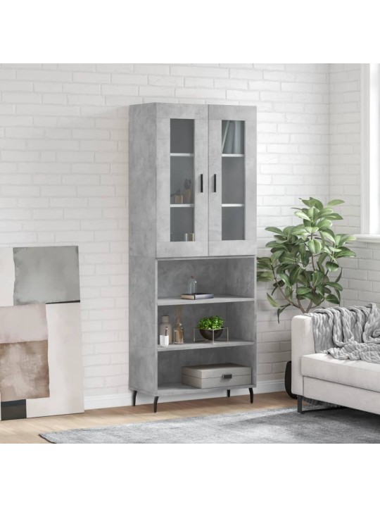 Skříň highboard betonově šedá 69,5x34x180 cm kompozitní dřevo