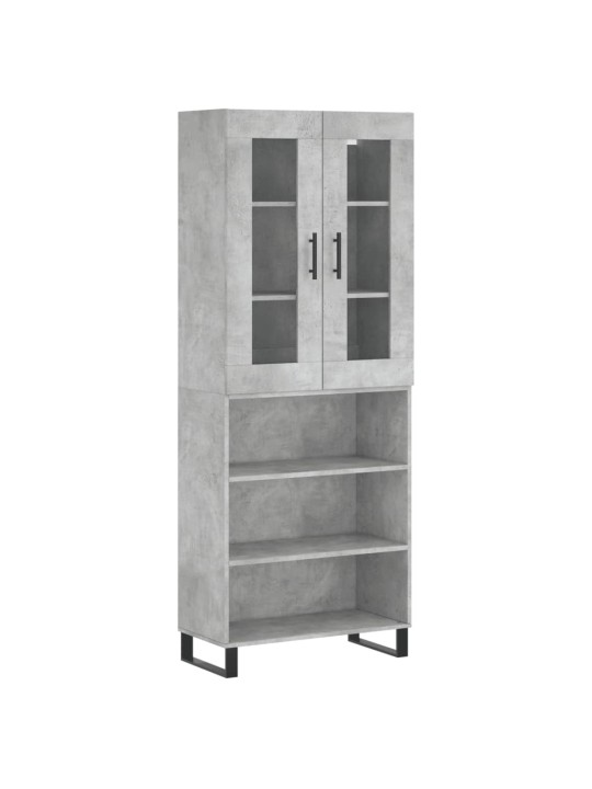 Skříň highboard betonově šedá 69,5x34x180 cm kompozitní dřevo