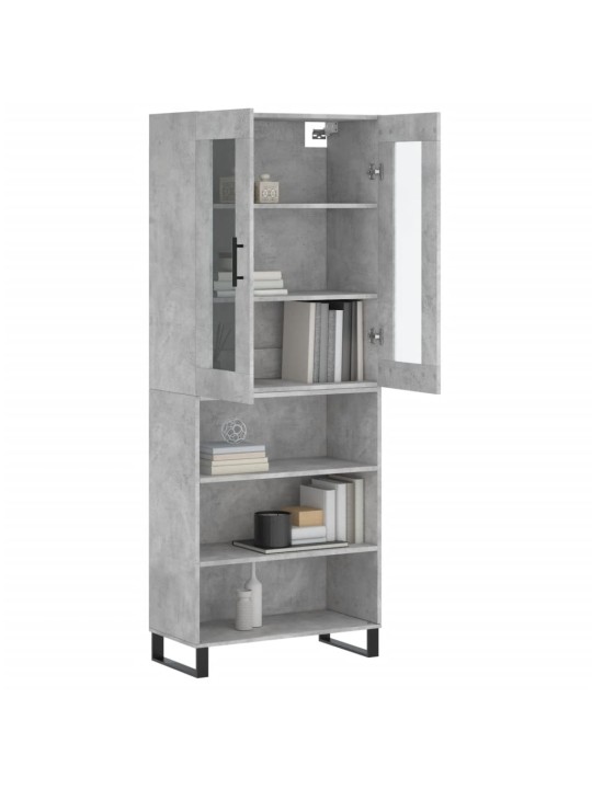 Skříň highboard betonově šedá 69,5x34x180 cm kompozitní dřevo