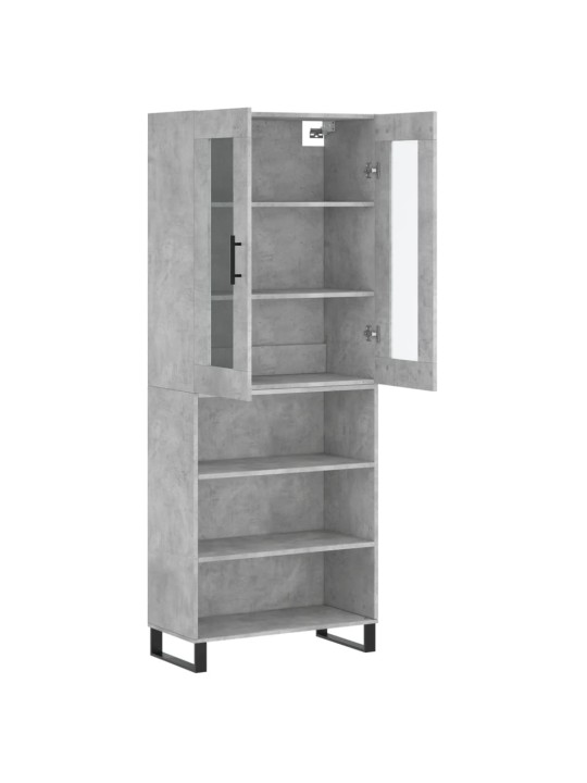 Skříň highboard betonově šedá 69,5x34x180 cm kompozitní dřevo