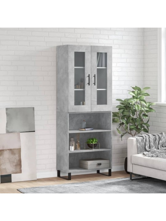 Skříň highboard betonově šedá 69,5x34x180 cm kompozitní dřevo