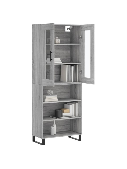 Skříň highboard šedá sonoma 69,5 x 34 x 180 cm kompozitní dřevo